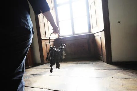 Old key for locking and opening doors Stock Photos