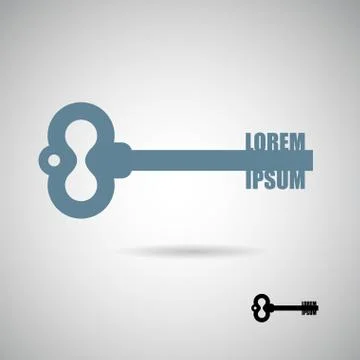 Old key logo. Logo for real estate or construction company. Turnkey home. Vin 스톡 일러스트