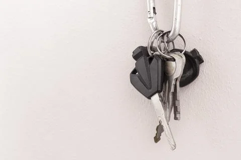Old key ring hanging in the house Stock Photos