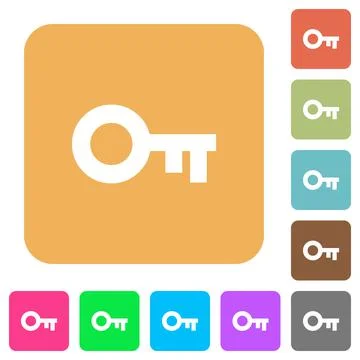 Old key rounded square flat icons 스톡 일러스트