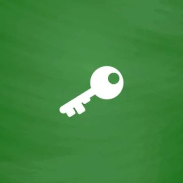 Old key silhouette isolated Stock Illustration