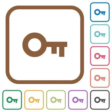 Old key simple icons 库存插图