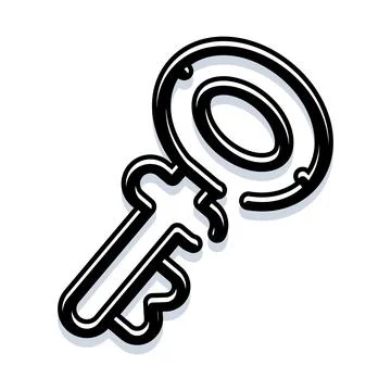 Old key unlocking problem solution and security concept 스톡 일러스트