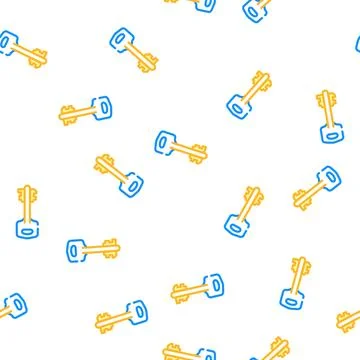Old key vector seamless pattern Stock Illustration