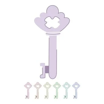 Old key vintage vector cartoon graphic Stock Illustration
