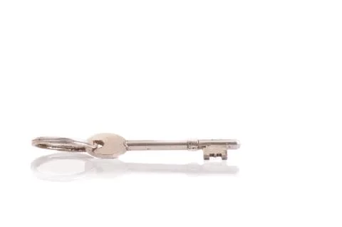 Old key on white background 写真素材