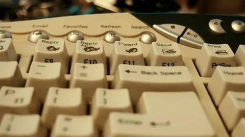 Old keyboard Stock Footage 132265115