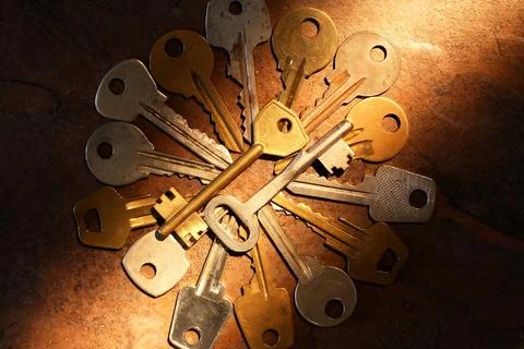 Old Keys Set Stock Photos