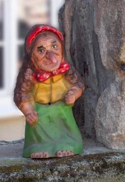 Old kind witch statue Stock Photos