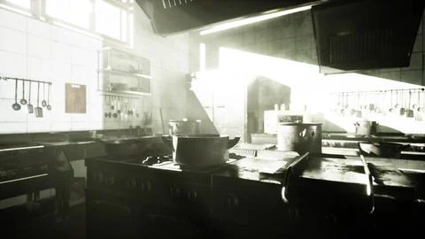 Old kitchen of abandoned house Stock Illustration