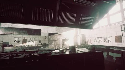Old kitchen of abandoned house Stock Illustration