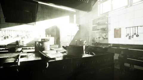 Old kitchen of abandoned house Stock Illustration
