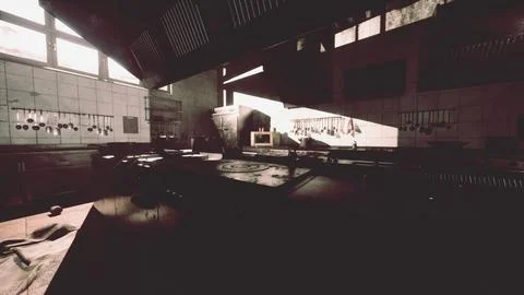 Old kitchen of abandoned house Stock Illustration