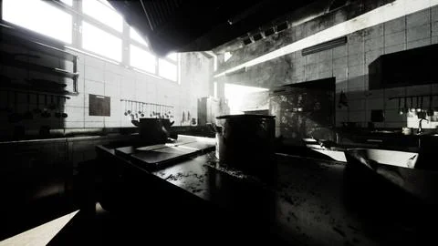 Old kitchen of abandoned house Stock Illustration