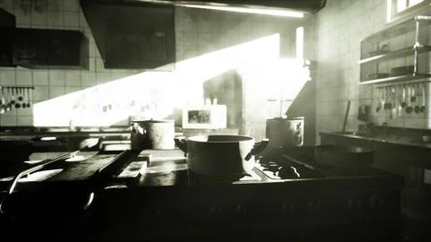 Old kitchen of abandoned house Stock Illustration
