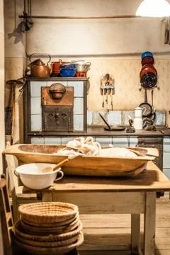 Old Kitchen at a Farm in Austria 写真素材