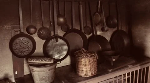 Old kitchen 스톡 동영상 66458165