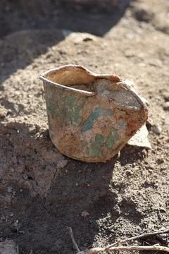 Old kitchen item found in the ground Stock Photos