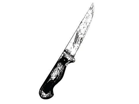 Old kitchen knife vector Stock Illustration