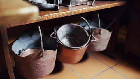 Old kitchen objects Video stock 233696973