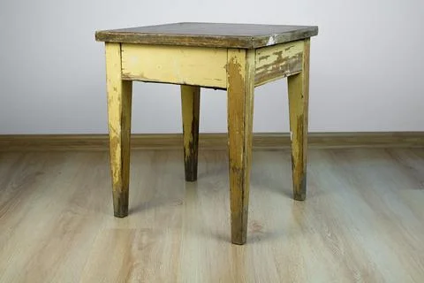 Old kitchen stool from sixties Stock Photos