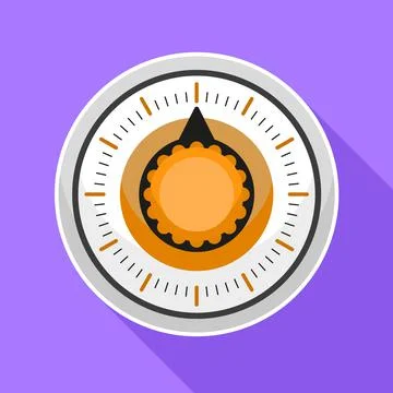 Old kitchen timer icon, flat style Stockillustratie