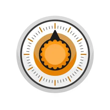 Old kitchen timer icon, flat style Stock Illustration