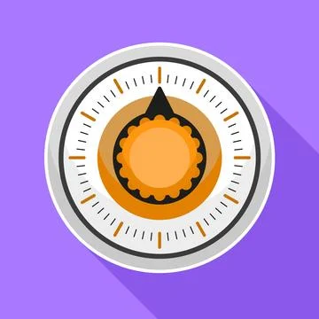 Old kitchen timer icon, flat style Stock Illustration