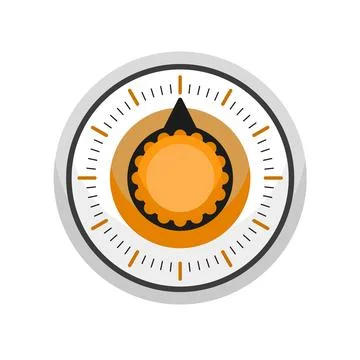Old kitchen timer icon, flat style Illustrazione stock