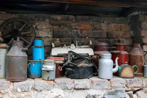 Old kitchen utensils Stock Photos