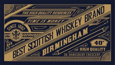 Old  label design for Whiskey Stock Illustration