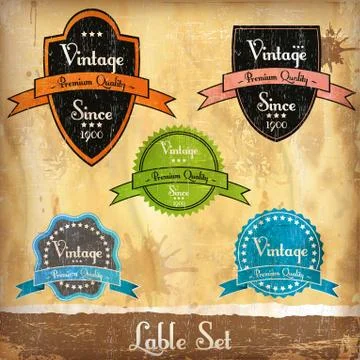 Old label Stock Illustration
