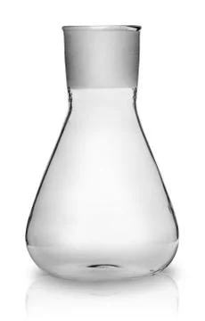 Old laboratory flask without ground glass stopper Stock Photos