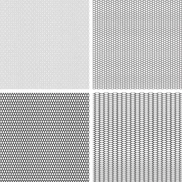 Old lace background, set of 4 seamless pattern. Vector texture Stock Illustration