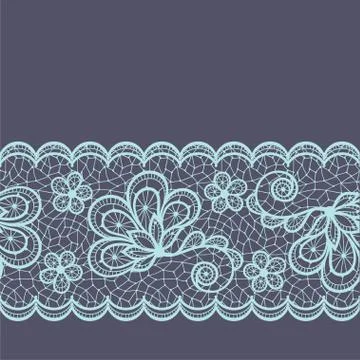 Old lace seamless pattern, ornamental border. Vector texture Illustrazione stock