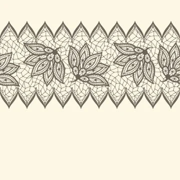 Old lace seamless pattern, ornamental border. Vector texture Illustrazione stock