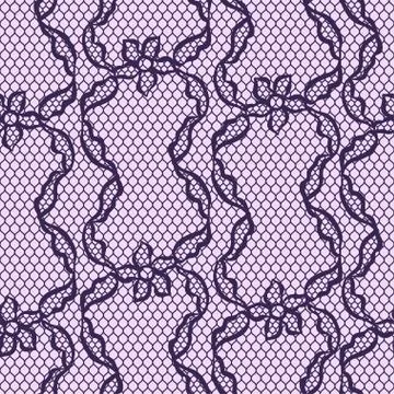 Old lace seamless pattern with ornamental flowers Stockillustratie