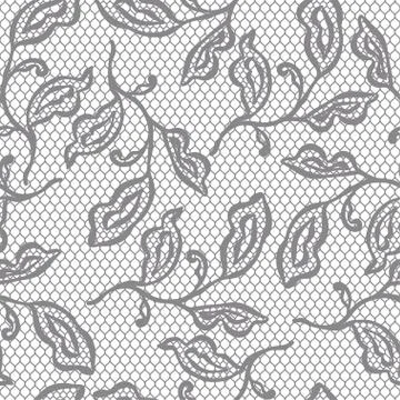 Old lace seamless pattern with ornamental flowers Stock Illustration