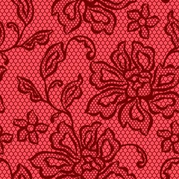 Old lace seamless pattern with ornamental flowers Stock Illustration