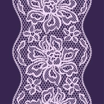 Old lace seamless pattern with ornamental flowers Stock Illustration