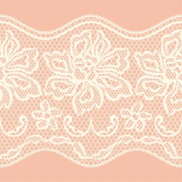 Old lace seamless pattern with ornamental flowers Illustrazione stock