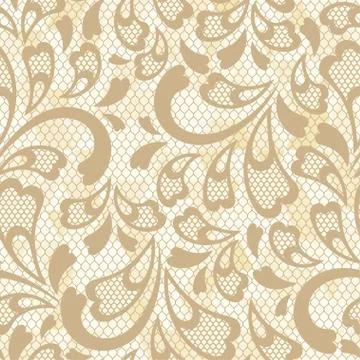 Old lace seamless pattern. Vector texture Stock Illustration