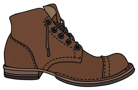 Old lacing shoe Stock Illustration