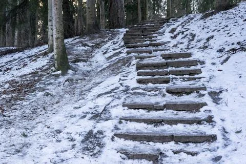 Old ladder with stone steps Stock Photos