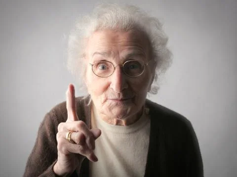 Old lady from profile Stock Photos