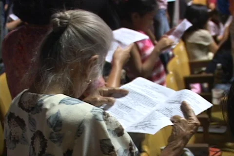 Old Lady Reading Stock Footage 278171