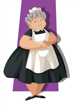 An old lady shef Stock Illustration