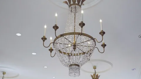 Old lamp in a big room Stock Footage 104664137