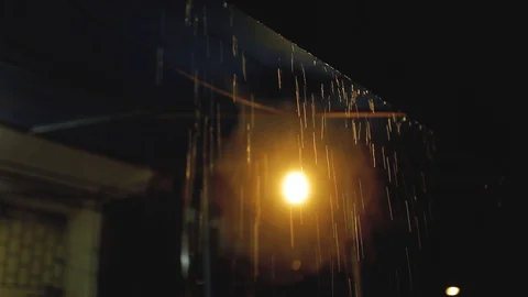 Old lamp on the ceiling in the rain dark night 스톡 동영상 106303138