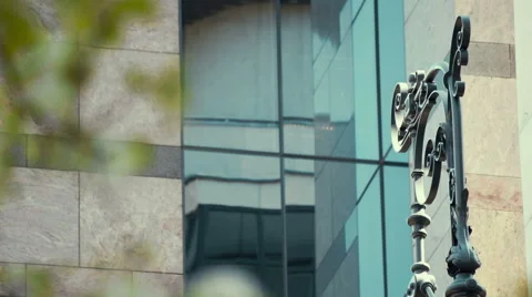 Old Lamp Modern Building Stock Footage 49287875